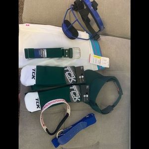Softball slider shorts, face guard, socks, belt and headband!